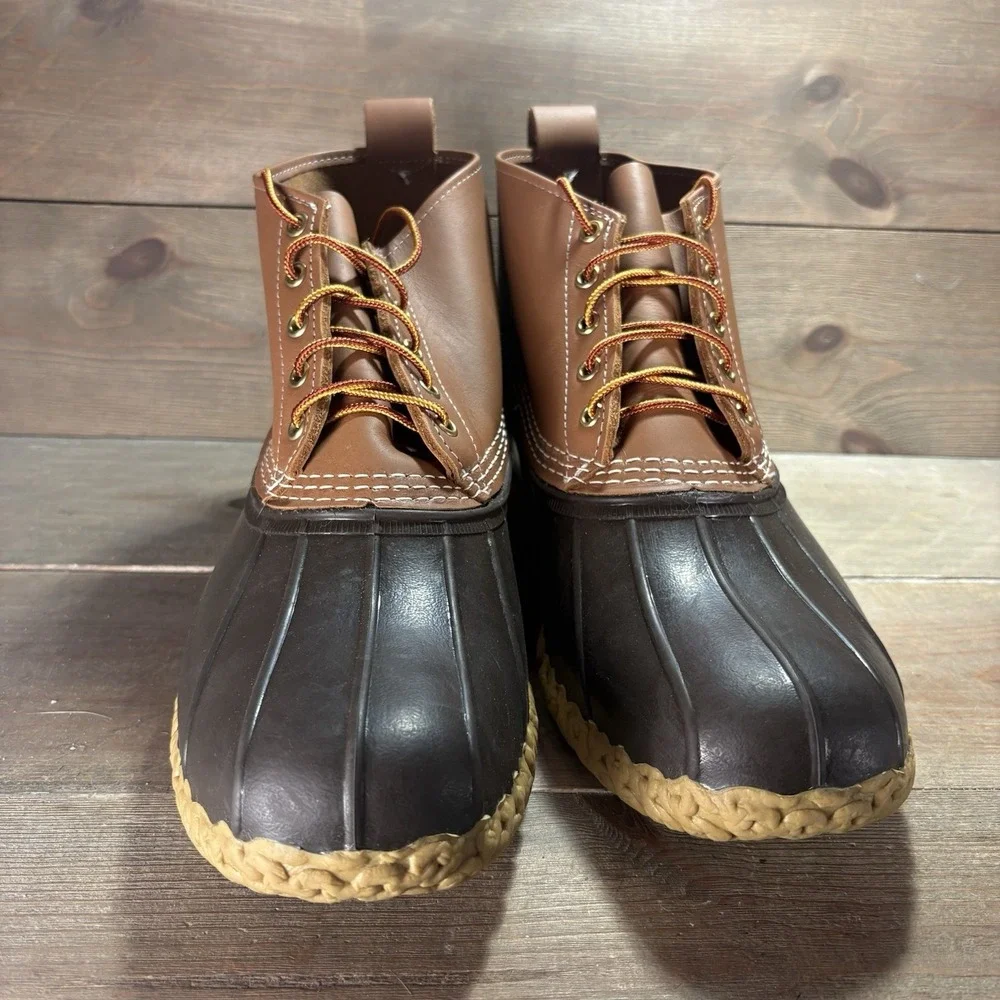 ll bean duck boots mens size 12 wide shoes brown hunting winter waterproof boots